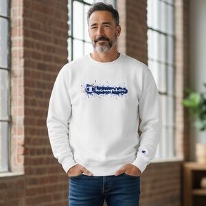 Champion Crewneck Sweatshirt XL NWT | Splatter Design + Streetwear Edge